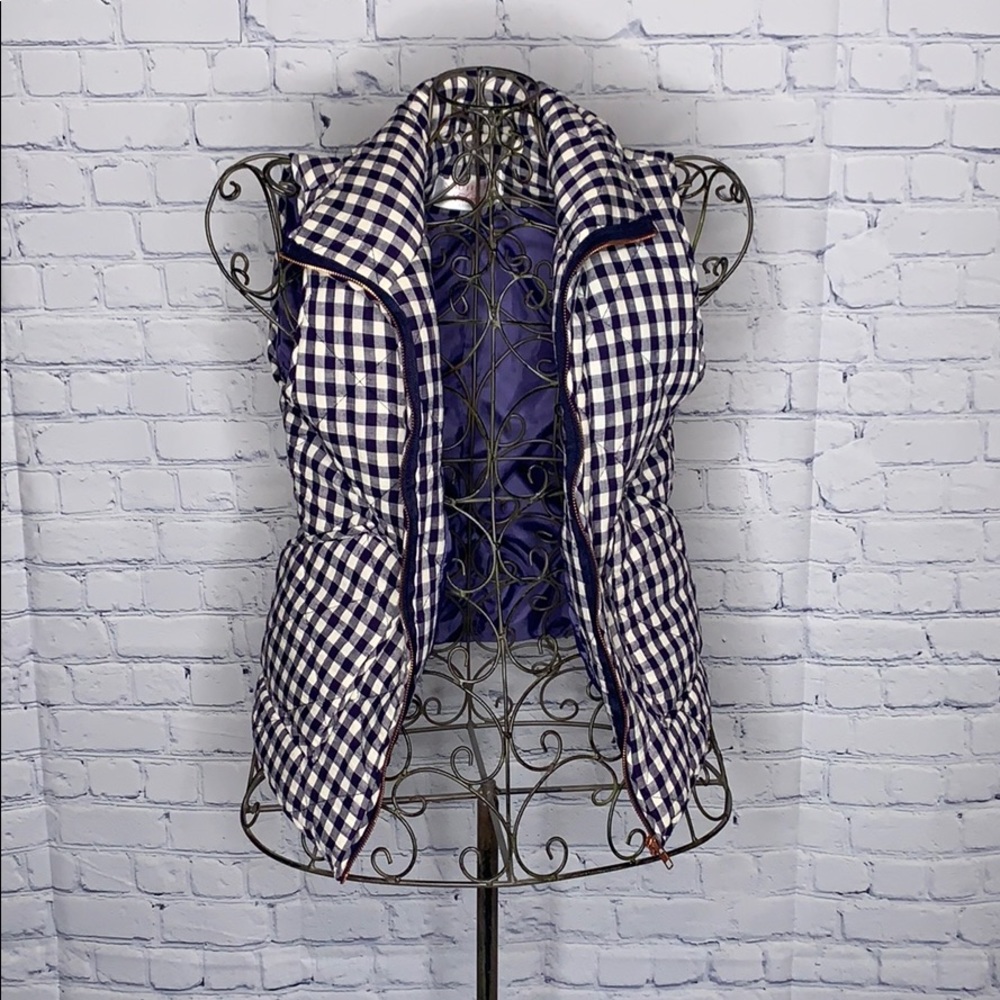 Boutique Navy Gingham Vest